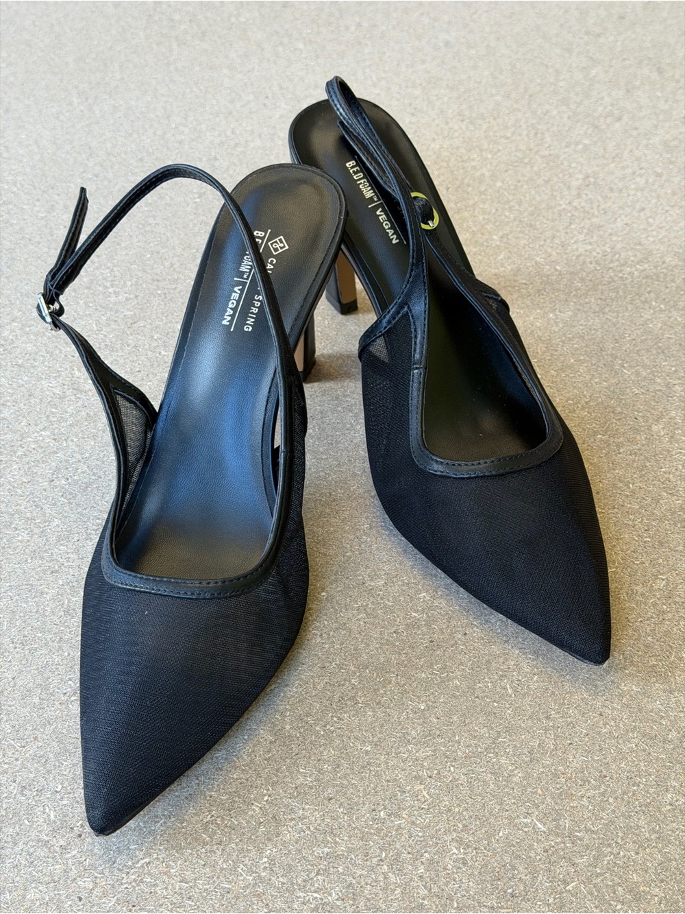 Call It Spring Black Pointed Slingback Heels
